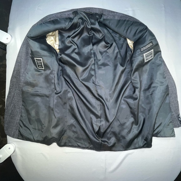 Christian Dior Monsieur Vintage 80s Wool Blazer Jacket Grey Pinstripe Mens 42R - Picture 6 of 10